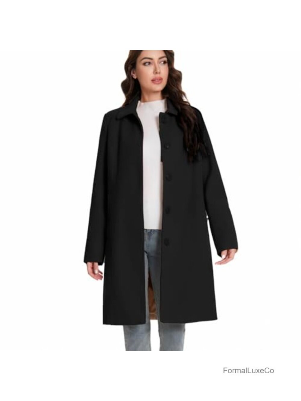 Mid-Length Dress Coat Single Breasted Fully Lined with Pockets